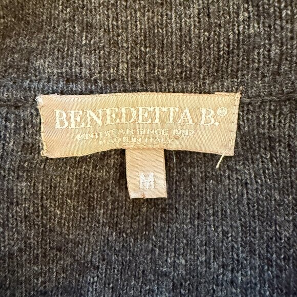 Benedetta B. black long sleeve collared soft blazer jacket women's size medium - Picture 9 of 11